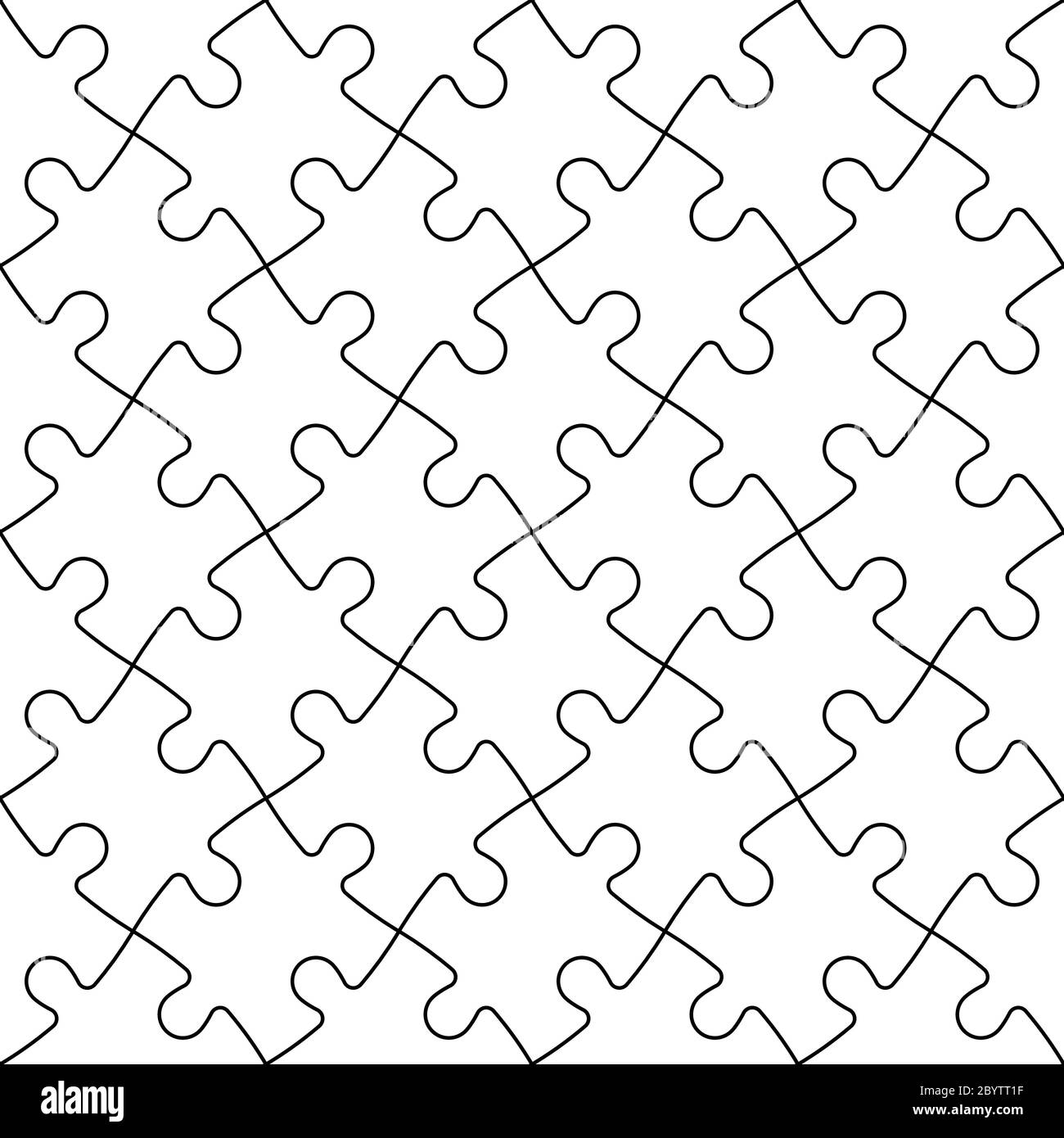 Jigsaw Puzzle Seamless Background Mosaic Of White Puzzle Pieces With Black Outline In Diagonal Arrangement Simple Flat Vector Illustration Stock Vector Image Art Alamy