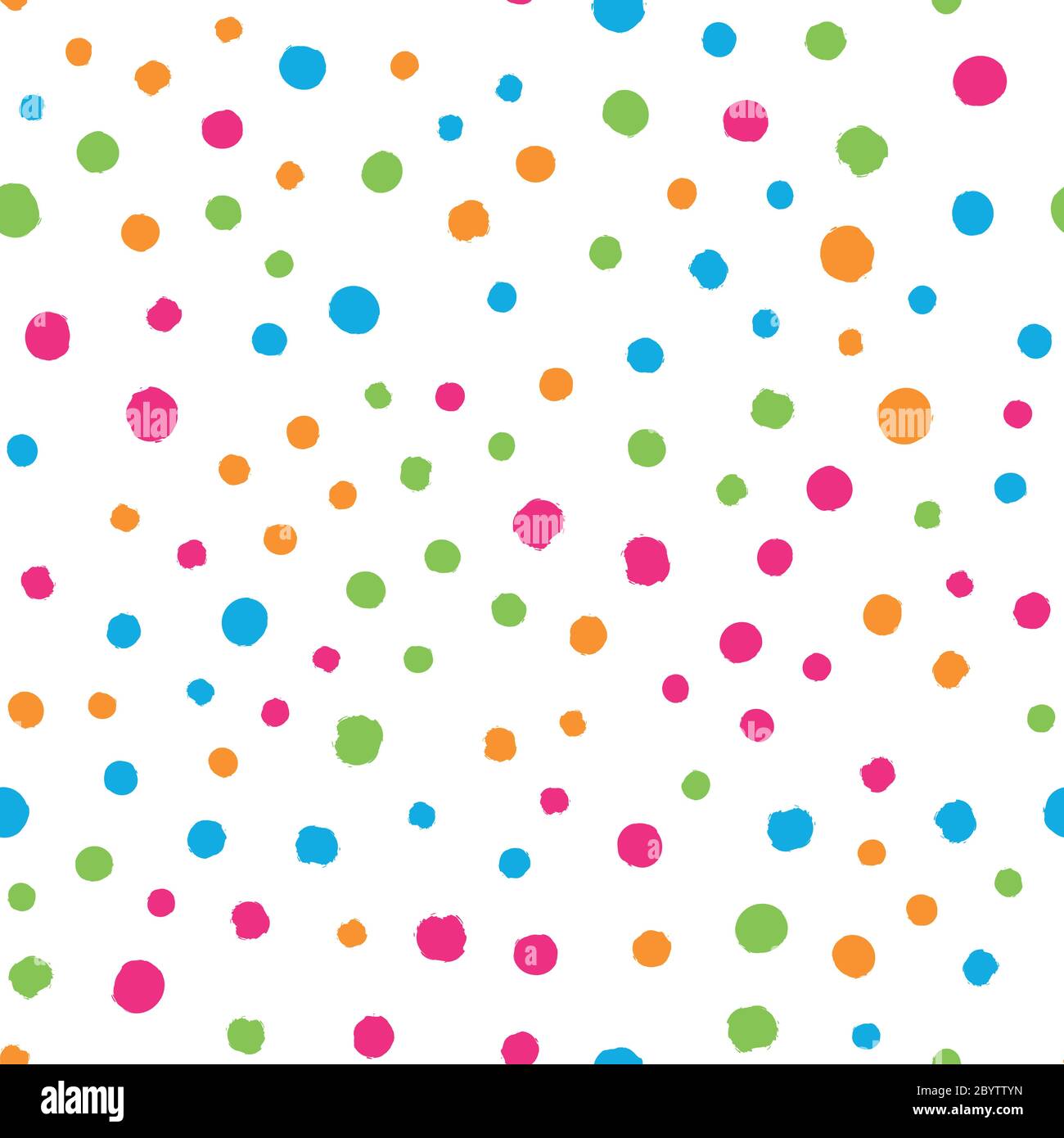 Scattered colorful brush dots. Seamless background pattern. Abstract vector wallpaper. Stock Vector