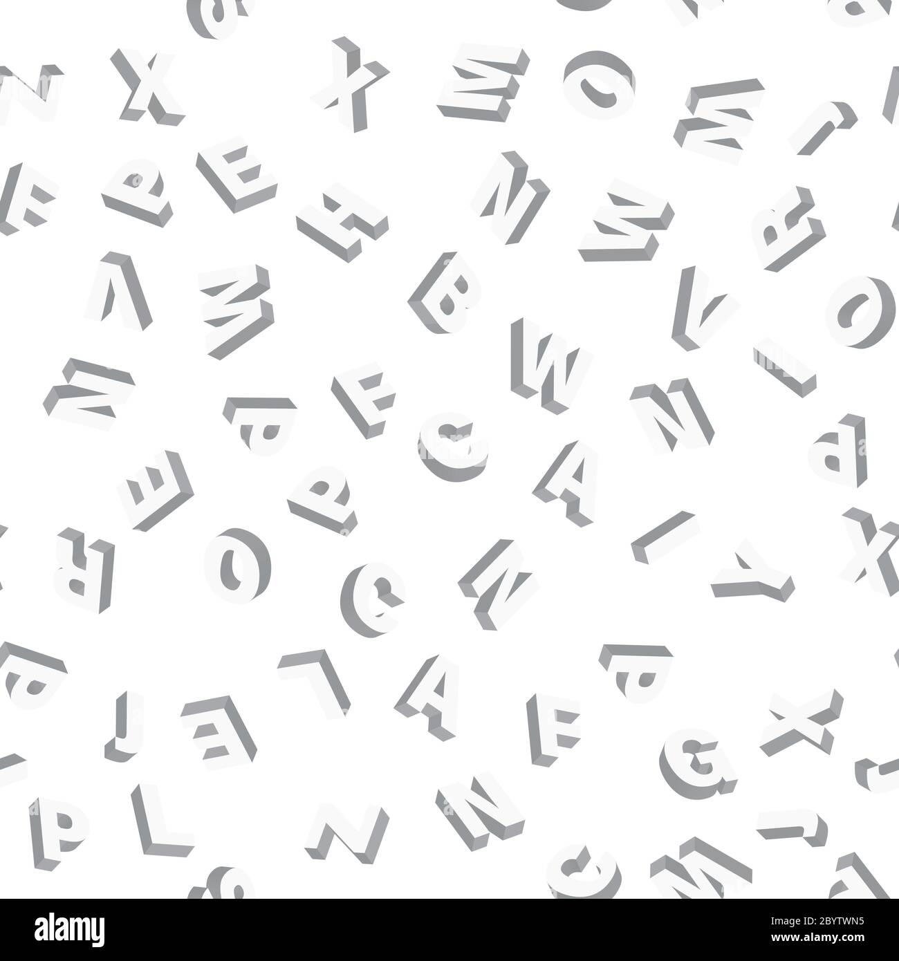 Mosaic of white 3D letters. Vector seamless pattern Stock Vector Image ...