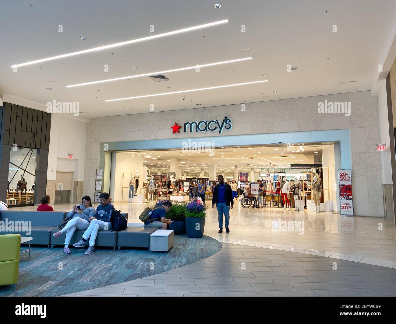 Orlando, FL/USA2/17/20 The Macy's storefront at the Florida Mall in Orlando, Florida Stock