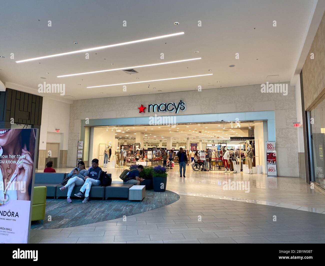 Orlando, FL/USA2/17/20 The Macy's storefront at the Florida Mall in