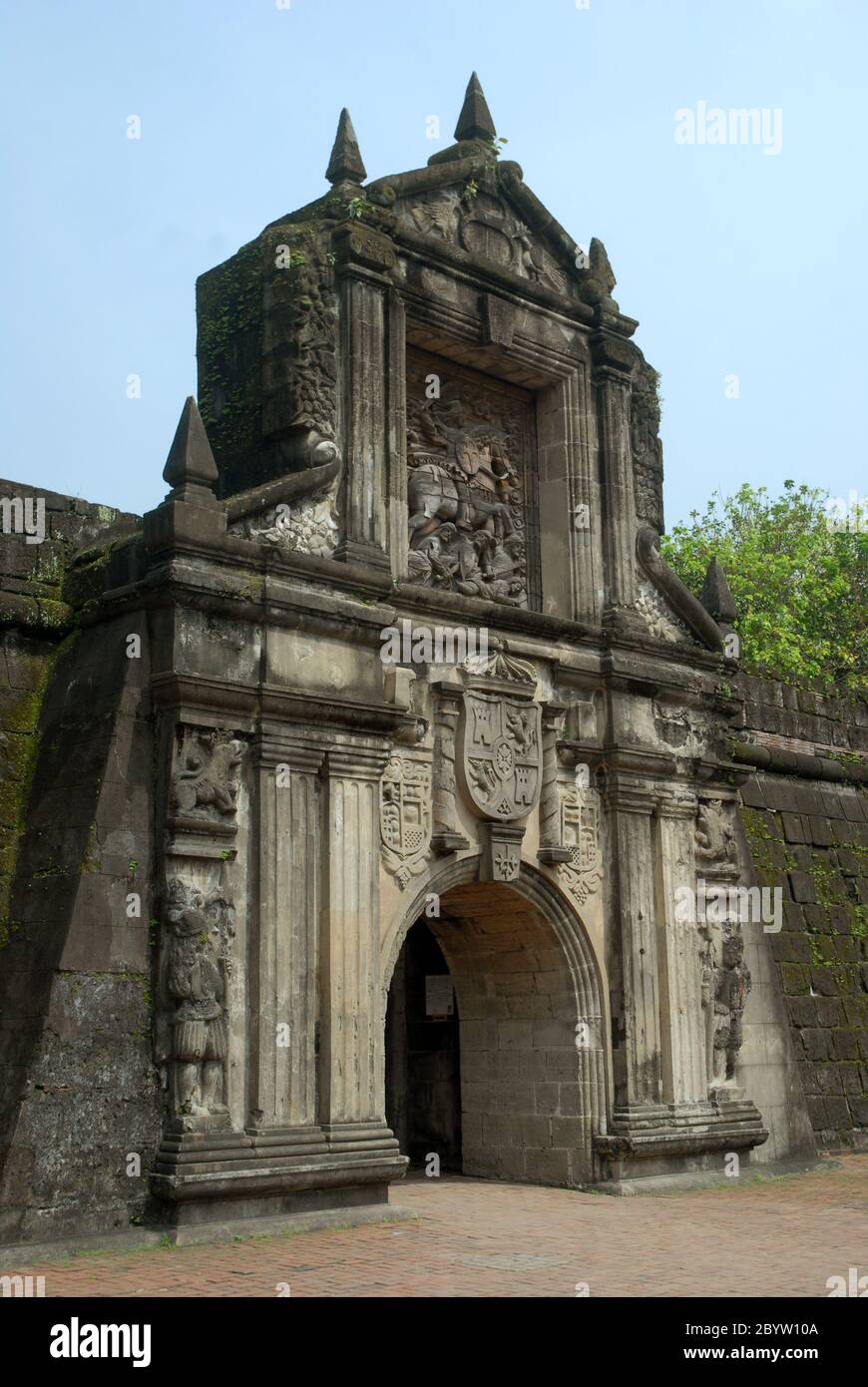 Entrance to Fort Santiago in the Intramuros, Manila, Philippines. Stock Photo
