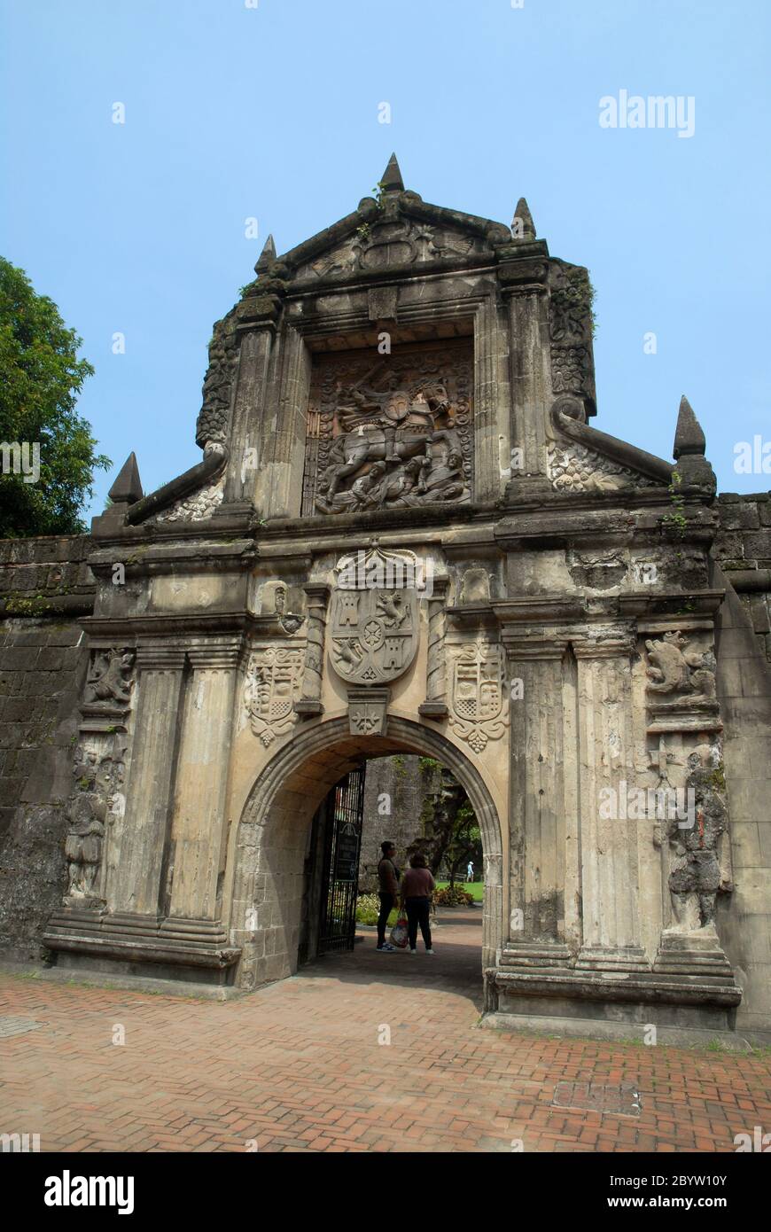 Entrance to Fort Santiago in the Intramuros, Manila, Philippines. Stock Photo