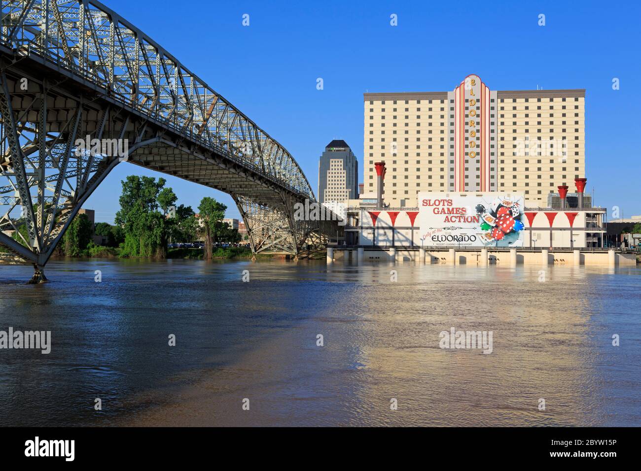 Eldorado Casino & Texas Street Bridge, Shreveport, Louisiana, USA Stock Photo