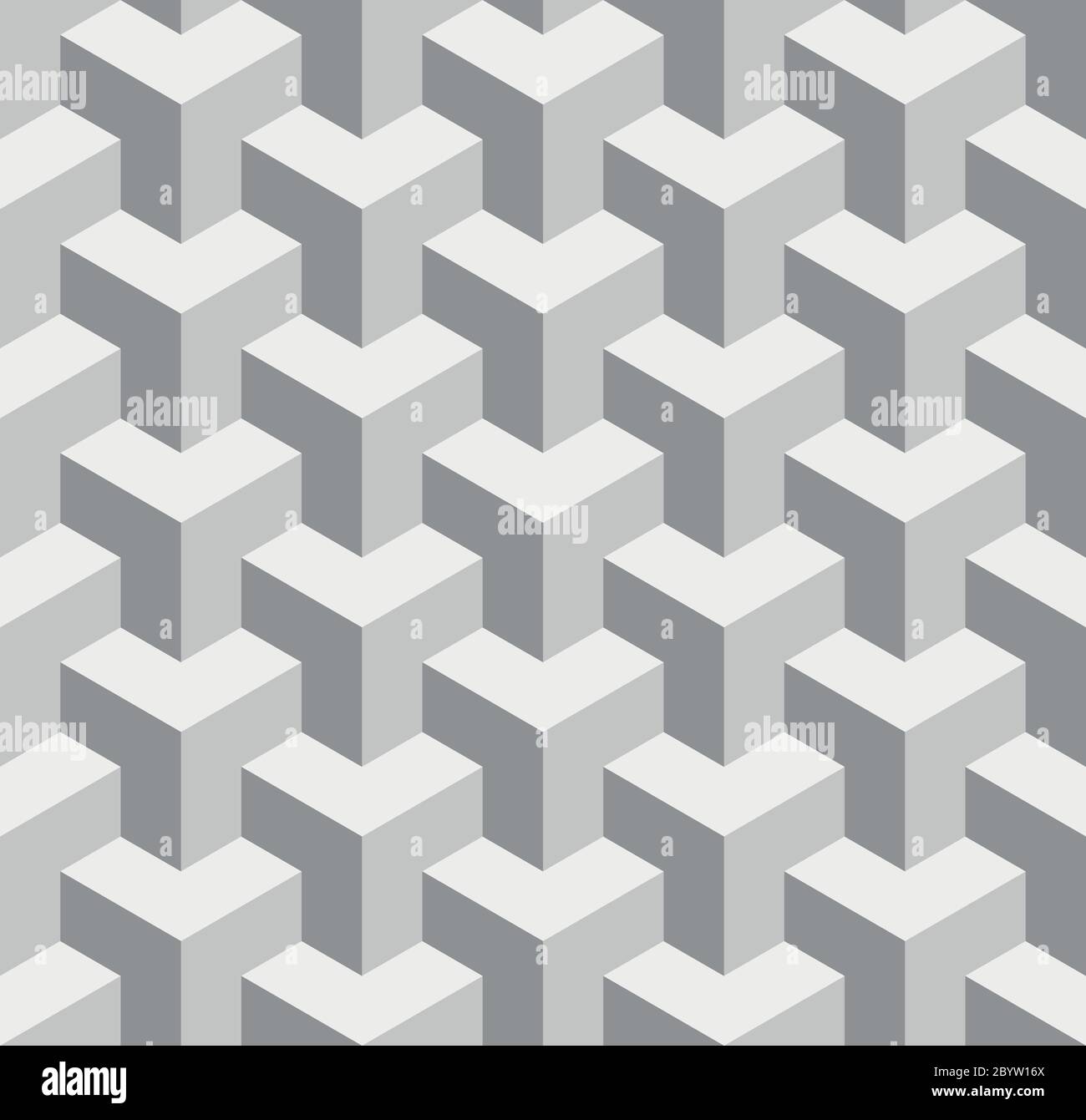 Seamless 3D geometrical pattern of overlapping cubes. Abstract design