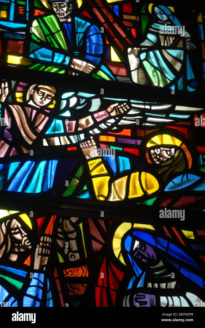 Stained Glass Windows in Manila Cathedral, Intramuros, Philippines