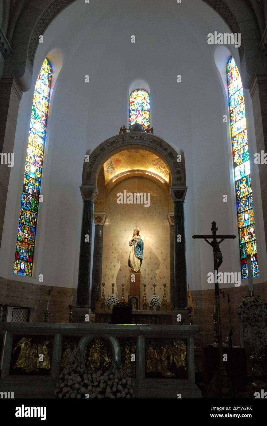 Stained Glass Windows in Manila Cathedral, Intramuros, Philippines