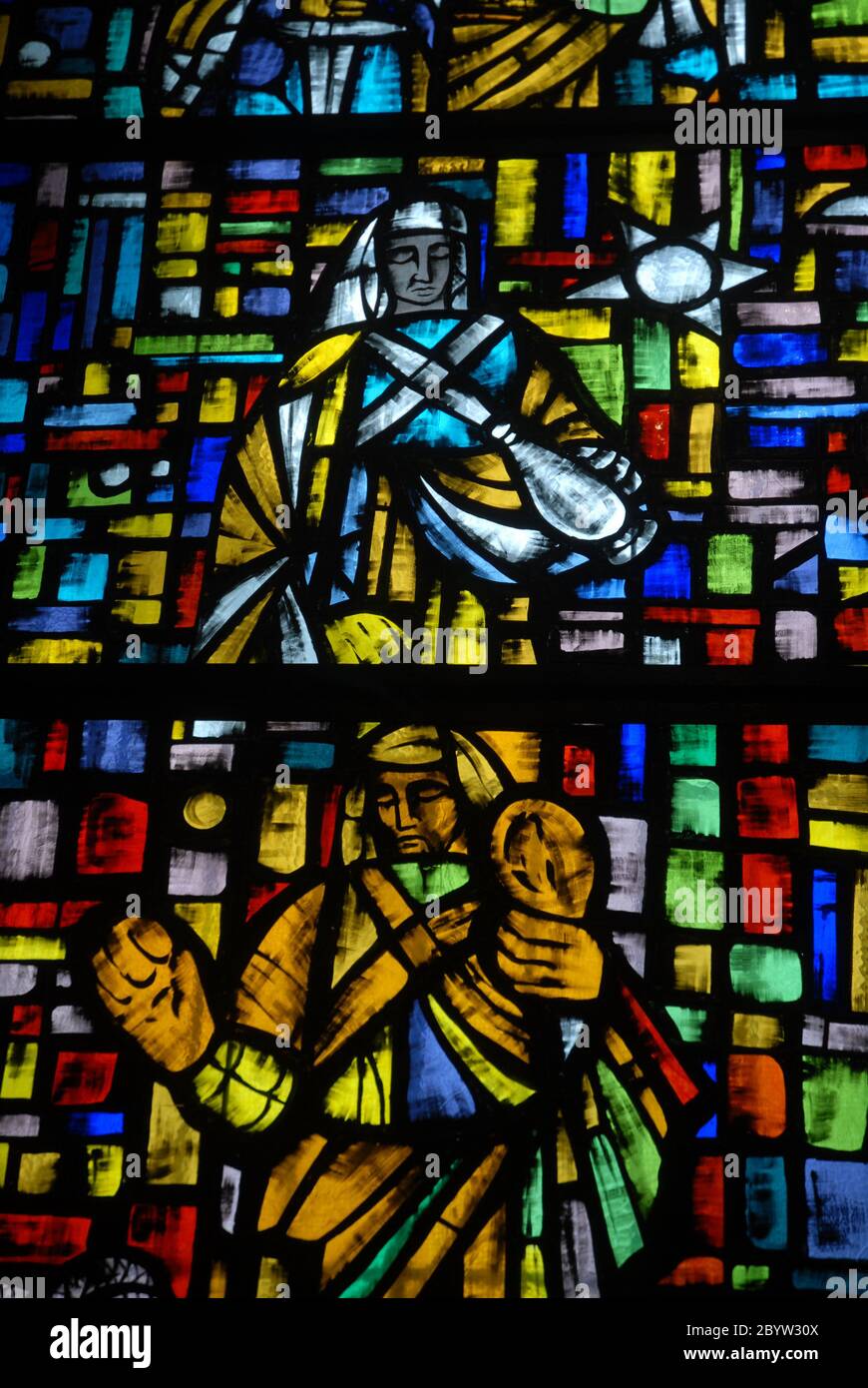 Stained Glass Windows in Manila Cathedral, Intramuros, Philippines