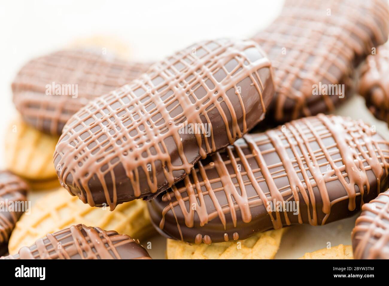 Chocolate covered Nutter Butters Stock Photo Alamy