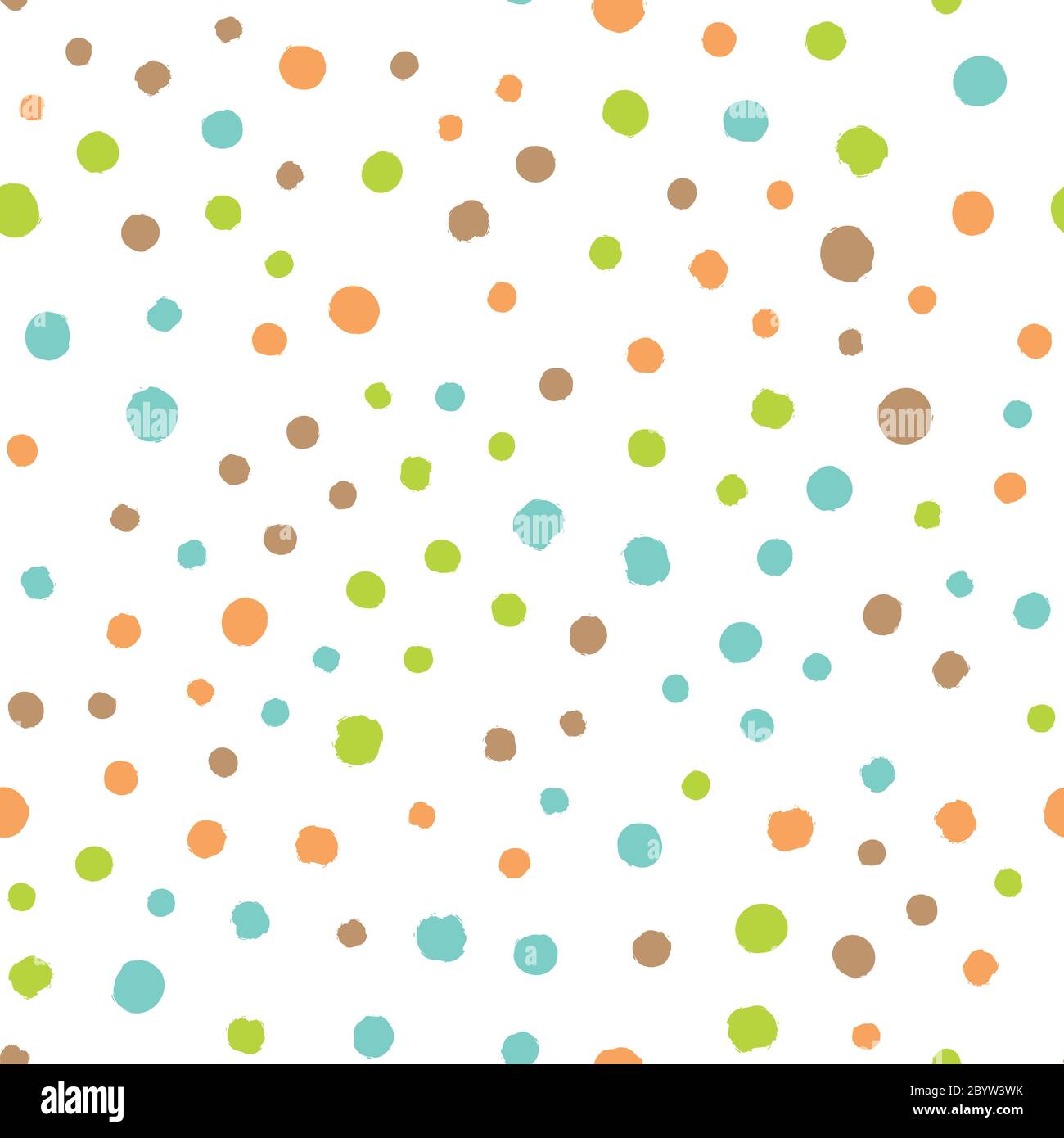 Scattered colorful brush dots. Seamless background pattern. Abstract vector wallpaper. Stock Vector