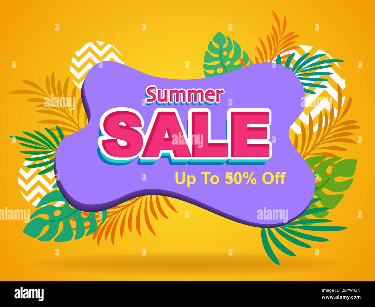 Summer time sale banner design Stock Photo