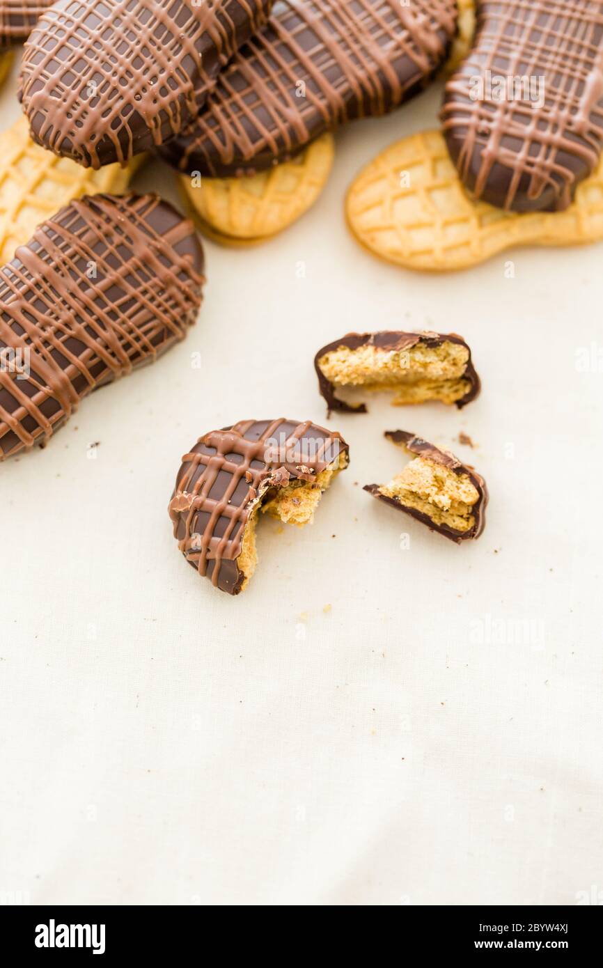 Chocolate covered Nutter Butters Stock Photo Alamy