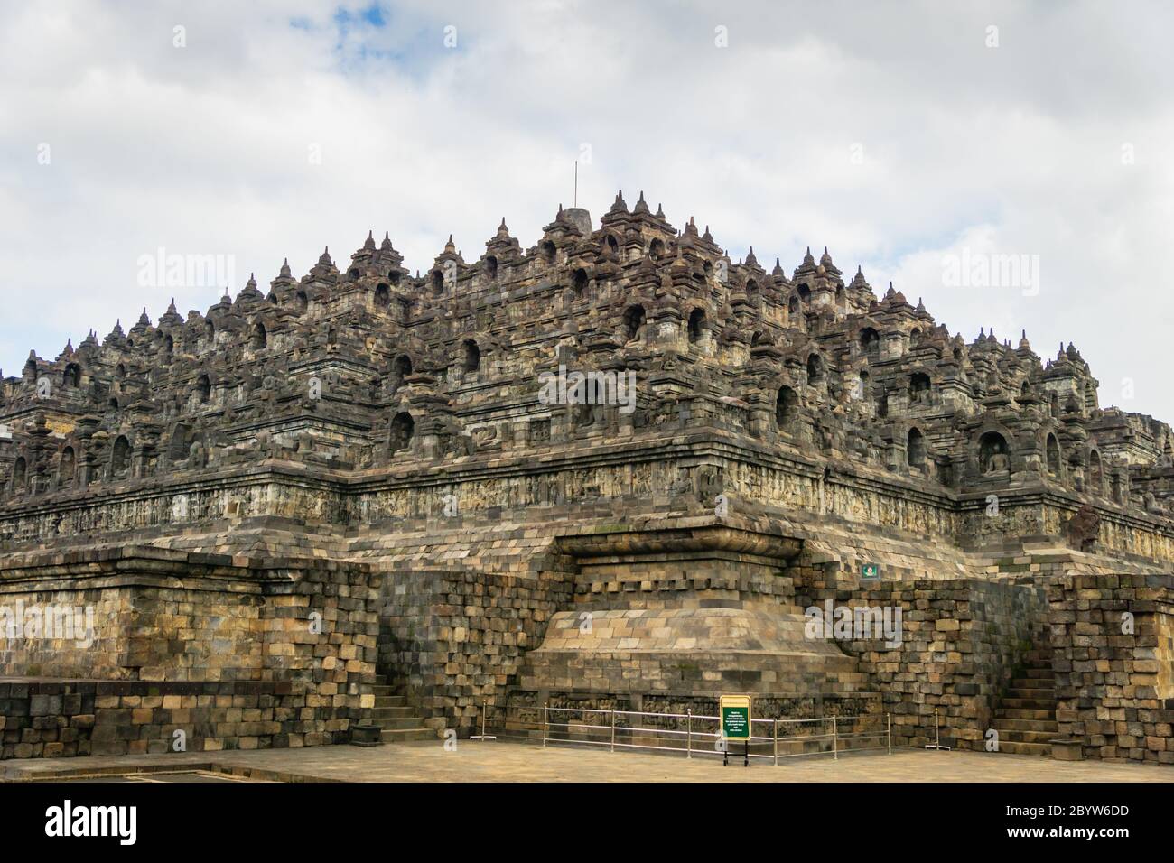 Borobudur temple in Yogyakarta, Java, Indonesia - UNESCO World Heritage site popular for tourists Stock Photo