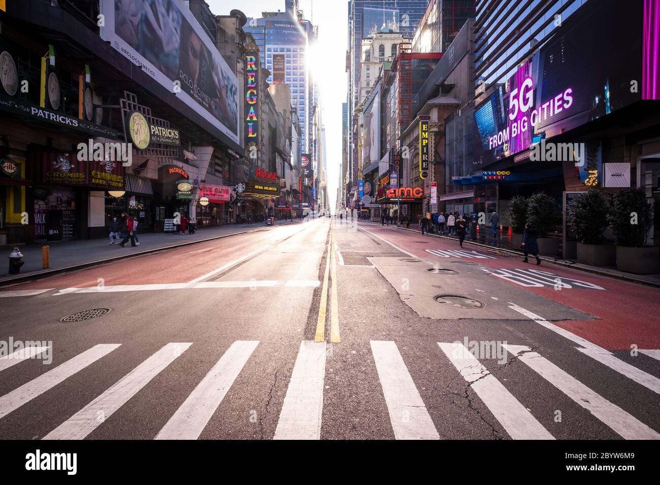 New York City street road in Manhattan. Unidentified people on the street.  Urban big city life concept background. NEW YORK, USA Stock Photo - Alamy