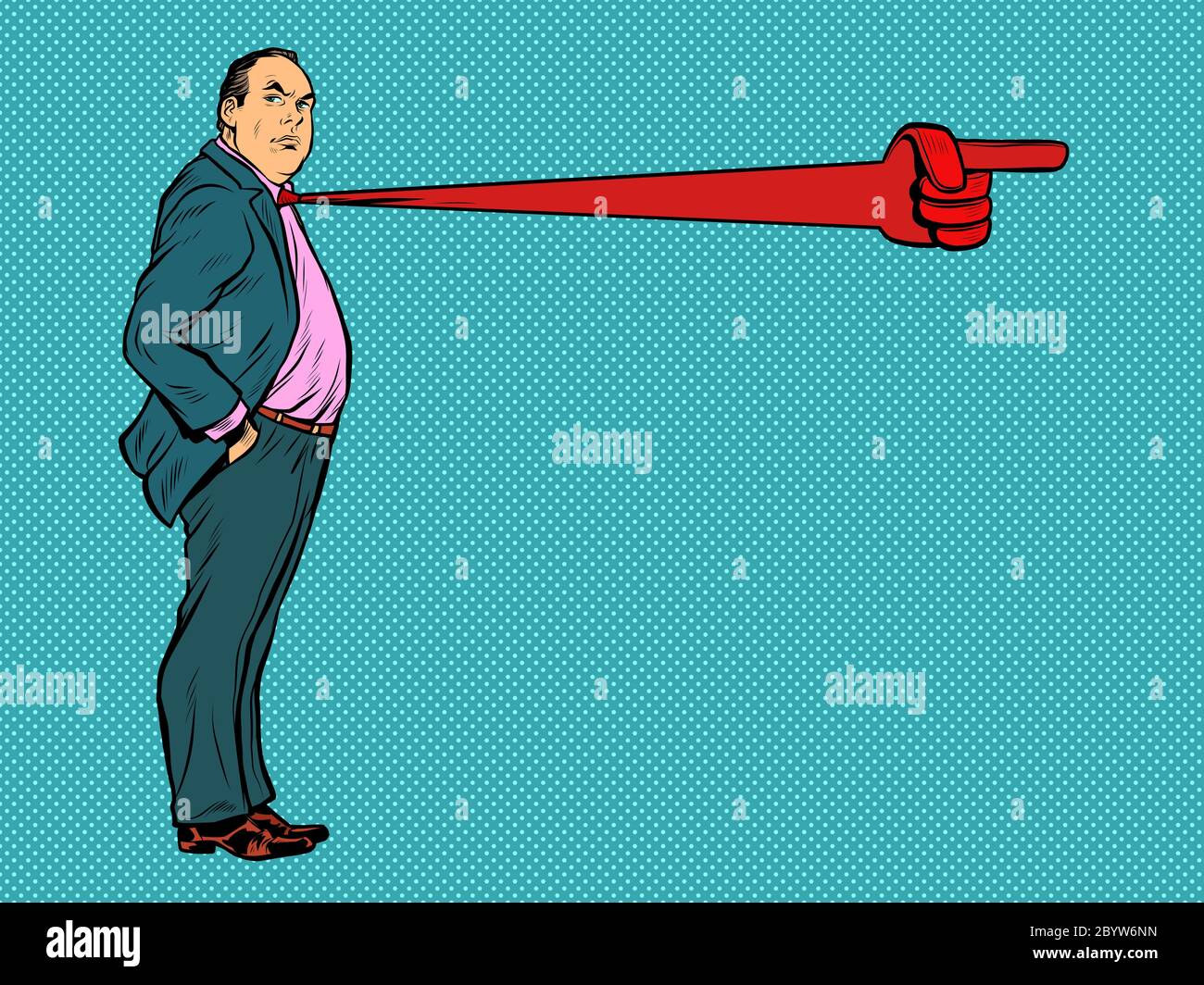 Adult male businessman boss, tie direction indicator Stock Vector