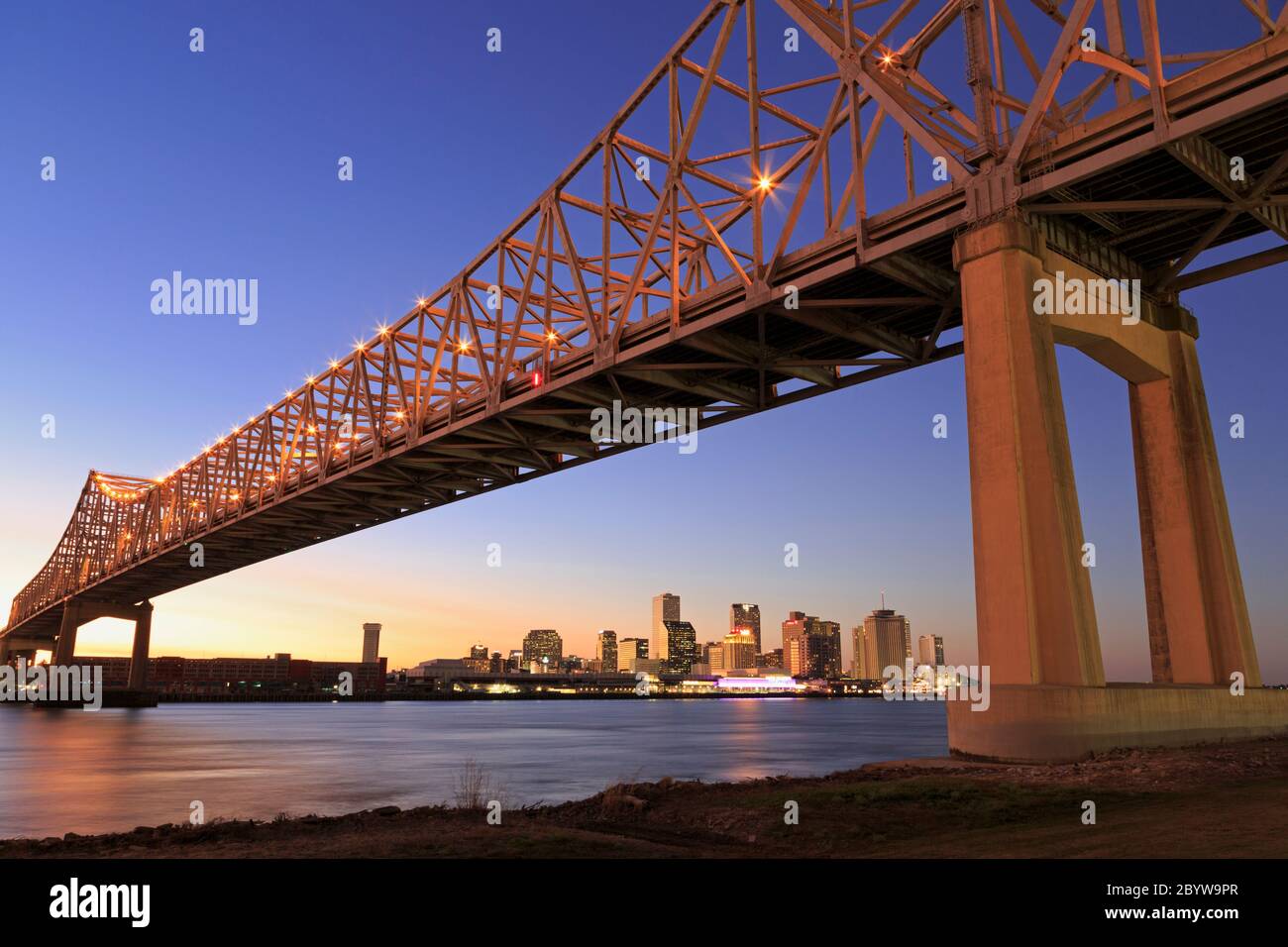 Crescent City Connection Bridge, New Orleans, Louisiana, USA Stock