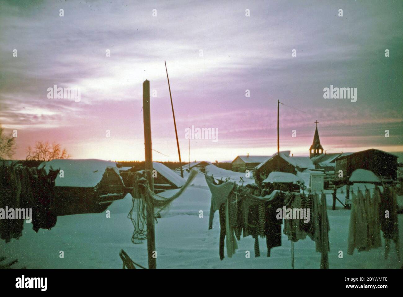 Sunrise in Kattag Alaska ca. March 1974 Stock Photo