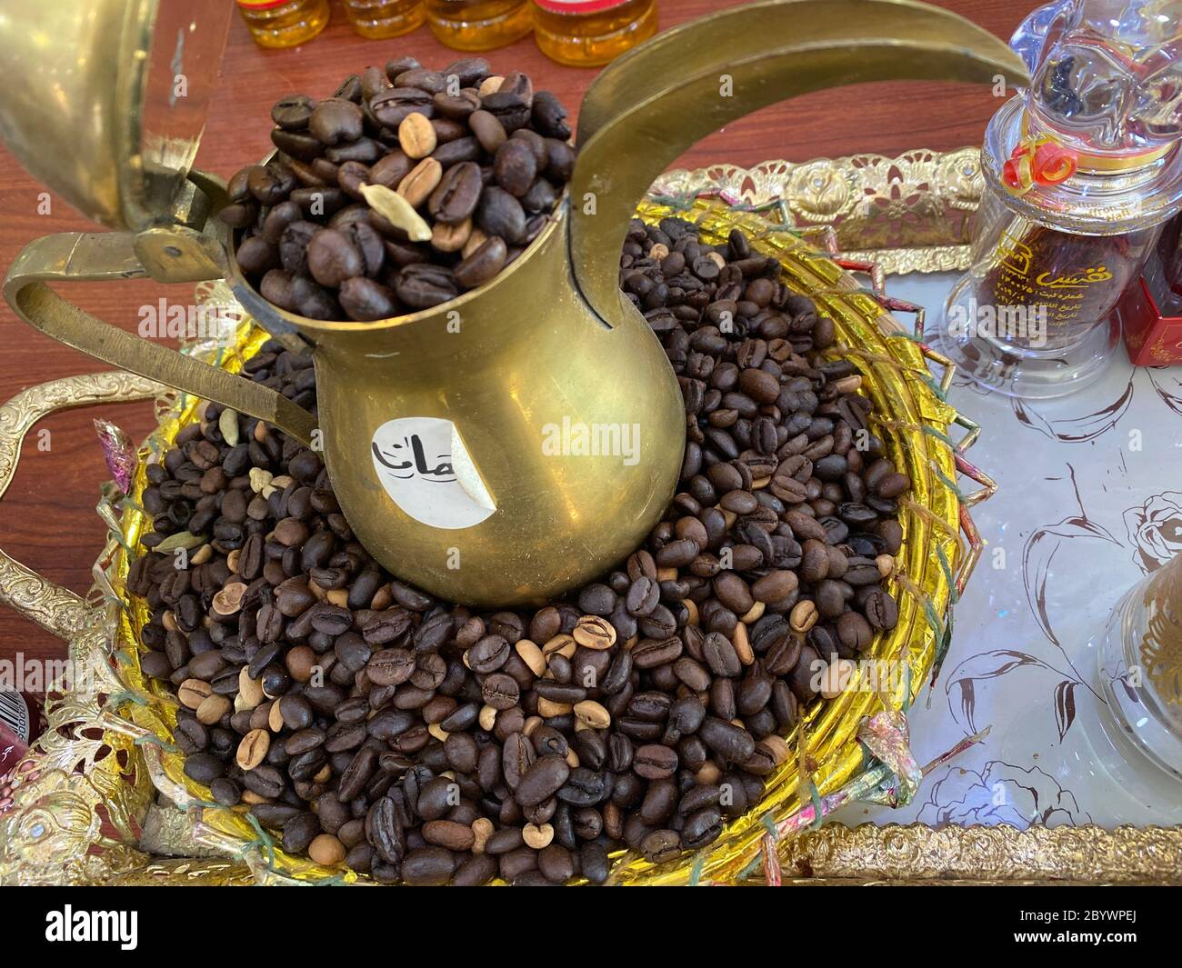Coffee bean in traditional tea kettle Stock Photo Alamy