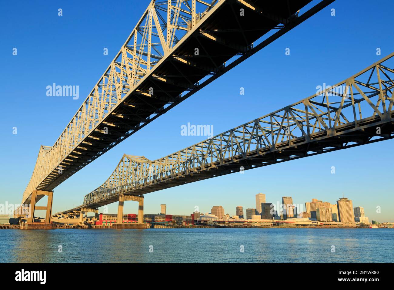 Crescent City Connection Bridge, New Orleans, Louisiana, USA Stock