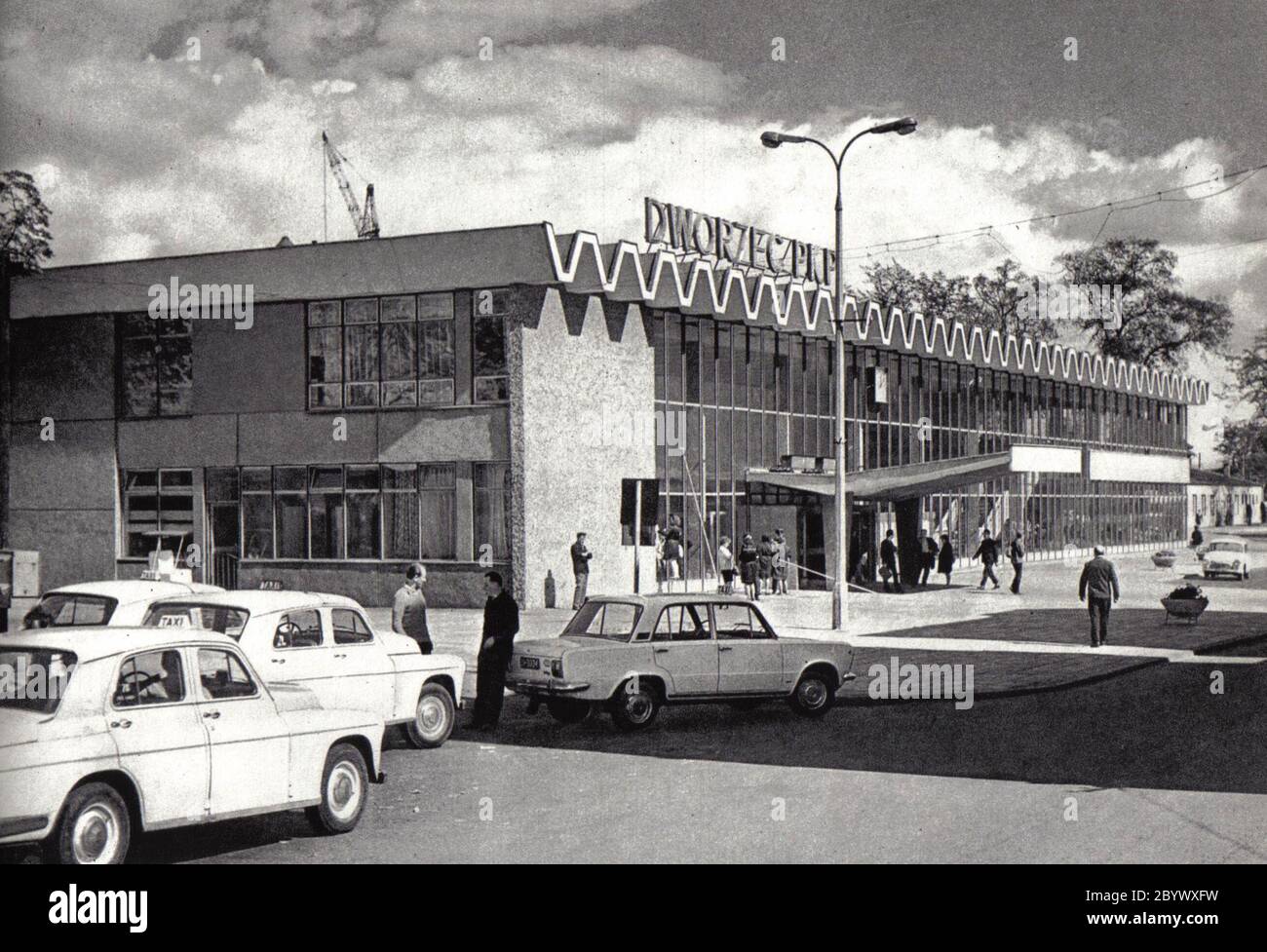 The train station in Zielona Góra at the turn of the 1960s and 1970s. Stock Photo