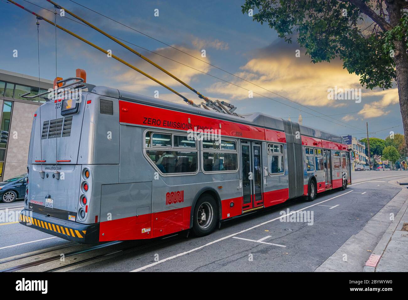 Zero Emissions Vehicle in San Francisco Stock Photo
