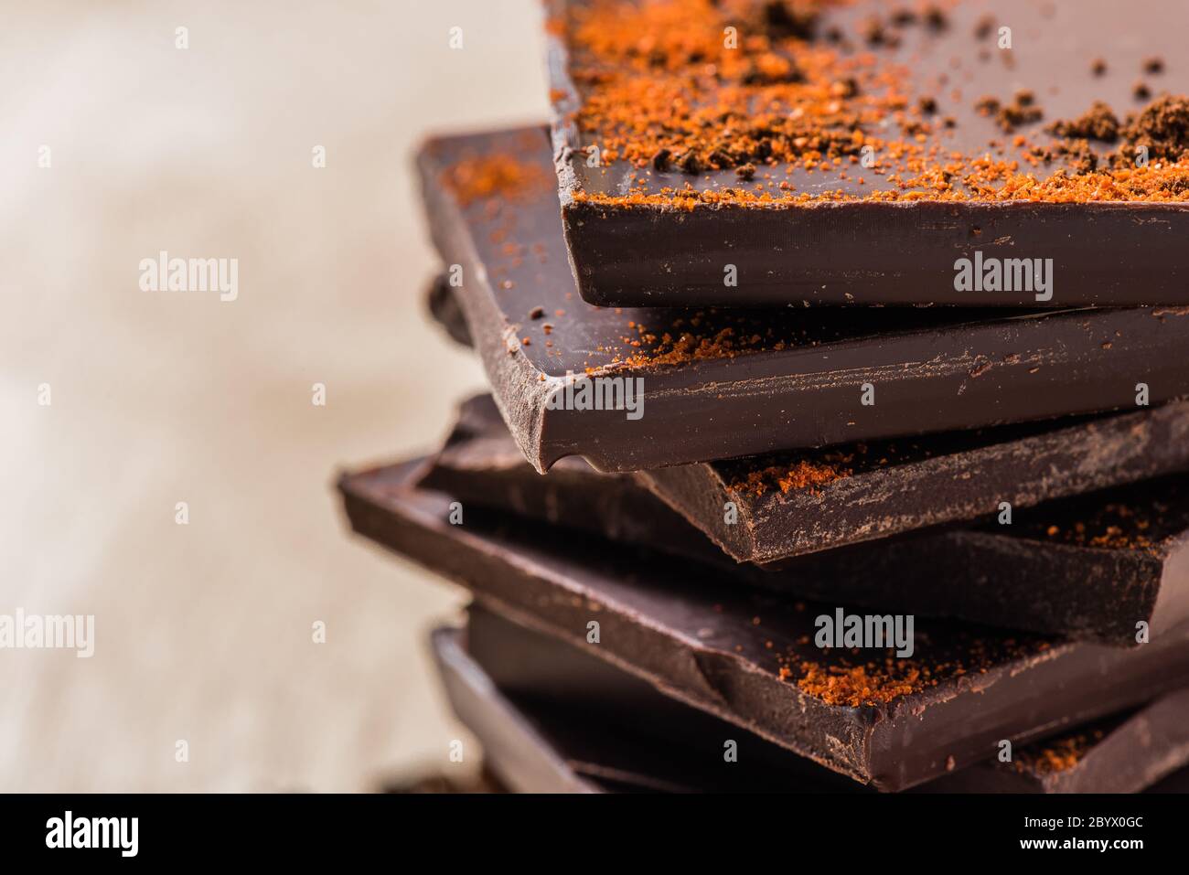 Stack of Chocolate Bars on light background Stock Photo - Alamy