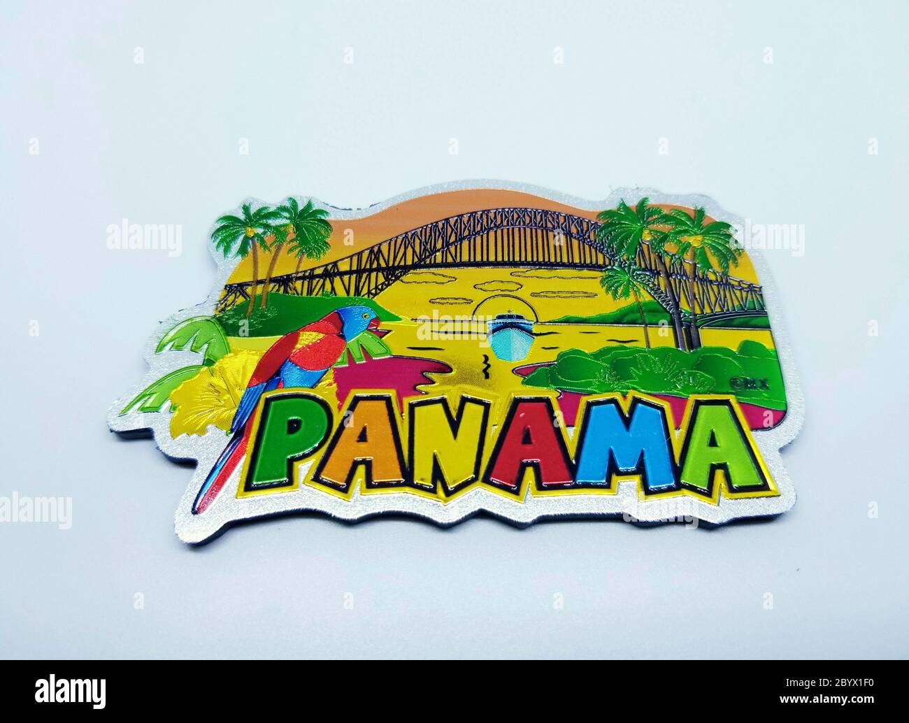 Wilmington, Delaware, U.S.A - November 17, 2019 - Panama souvenir magnet on a white isolated background Stock Photo