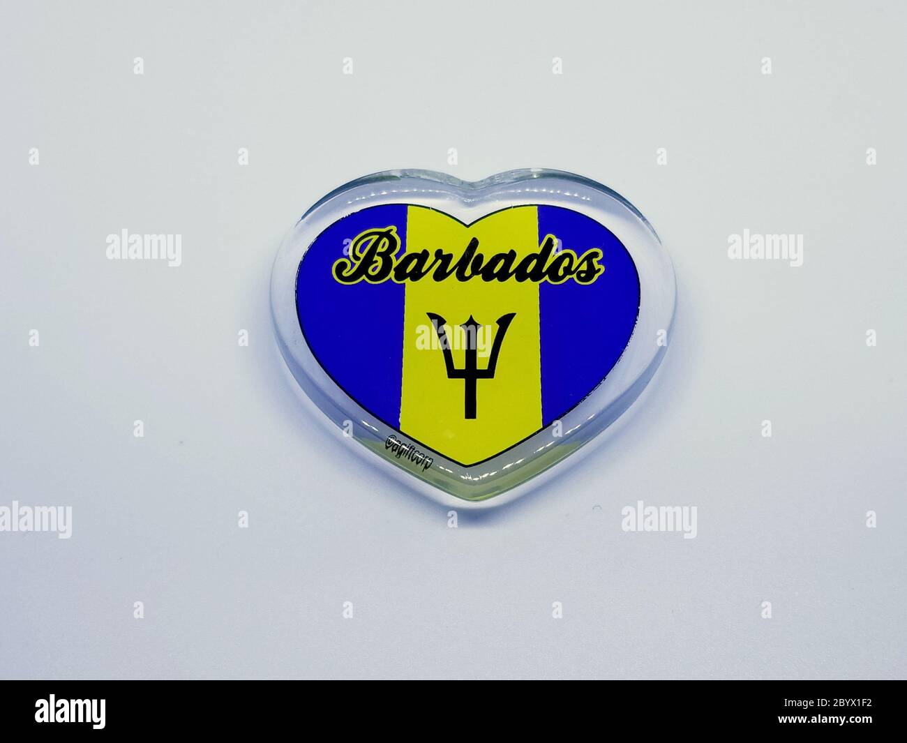 Delaware, U.S.A - November 11, 2019 - Barbados souvenir magnet on a white isolated background Stock Photo