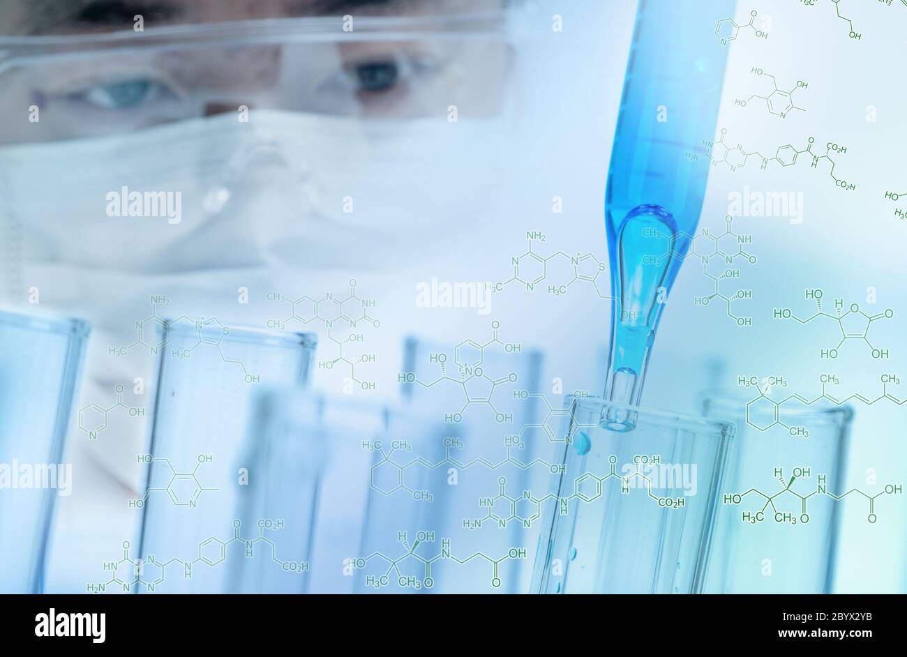 An Asian male scientist working in a laboratory. Stock Photo