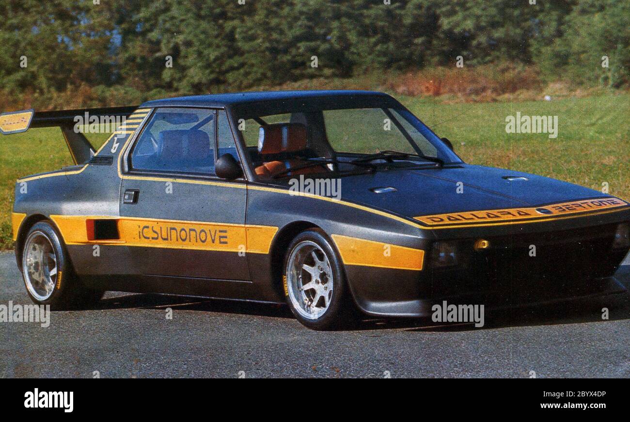 A Dallara Icsunonove (the Italian pronunciation of 'X1/9'), a modified Fiat X1/9 by Dallara to enter the World Championship for Makes in the Group 5 Special Production class, here in a 1975 pre-series model. Stock Photo