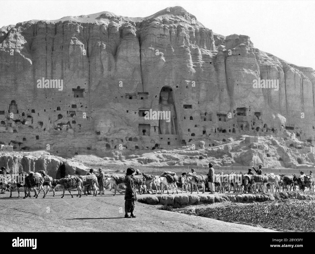 One of two Bamian Buddhas ca. 1933 Stock Photo