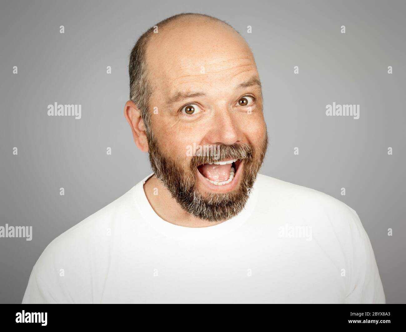 bearded smiling man Stock Photo