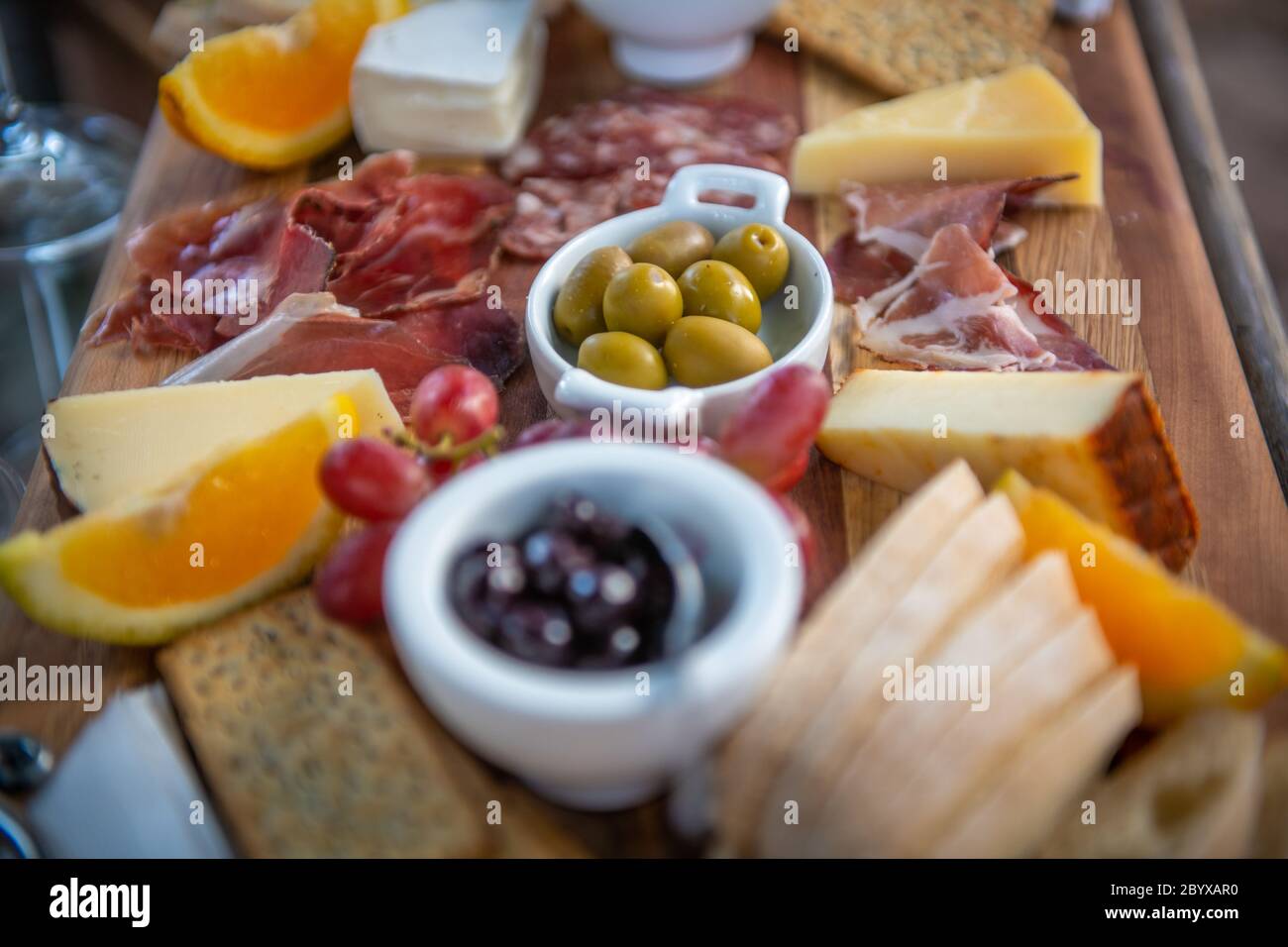 An assortment of tasty horderves to go with local wine