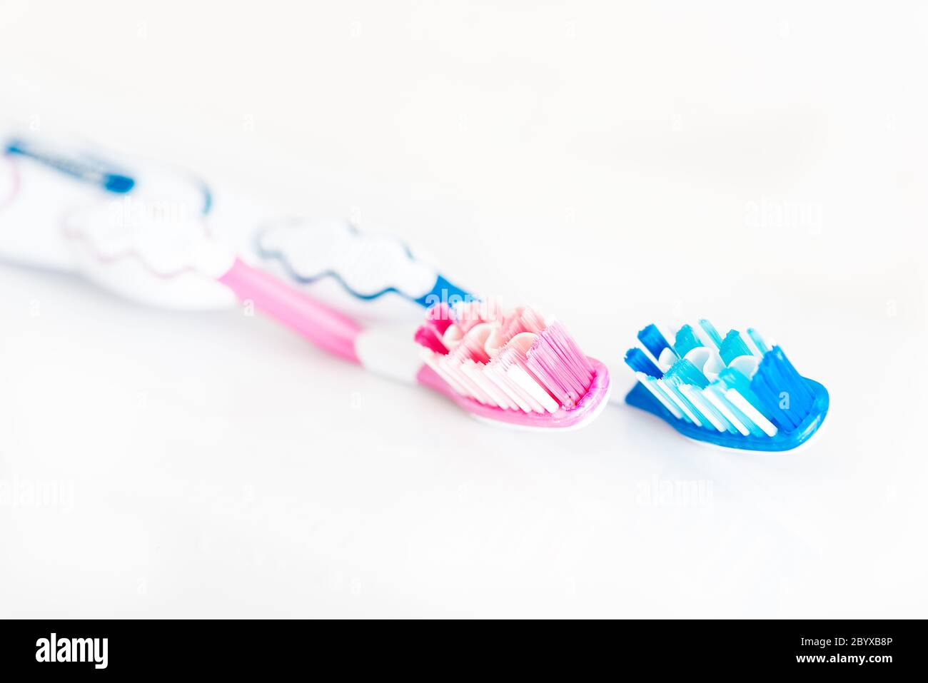 toothbrush in high key zoomed 2 Stock Photo