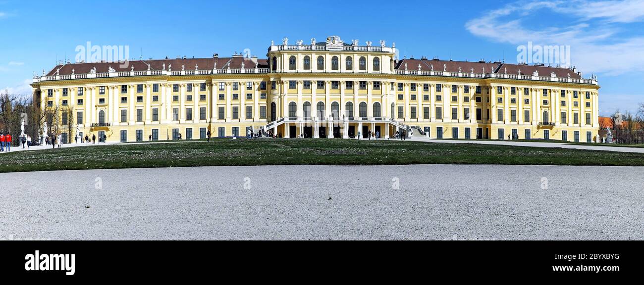 The Schonbrunn Palace in Hietzig, Vienna, Austria Stock Photo