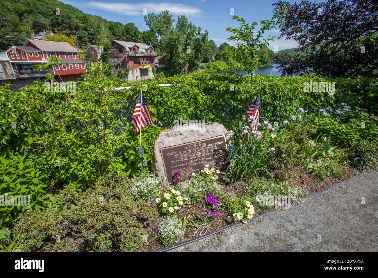 The Bridge of Flowers in Shelburne Falls, Massachusetts Stock Photo