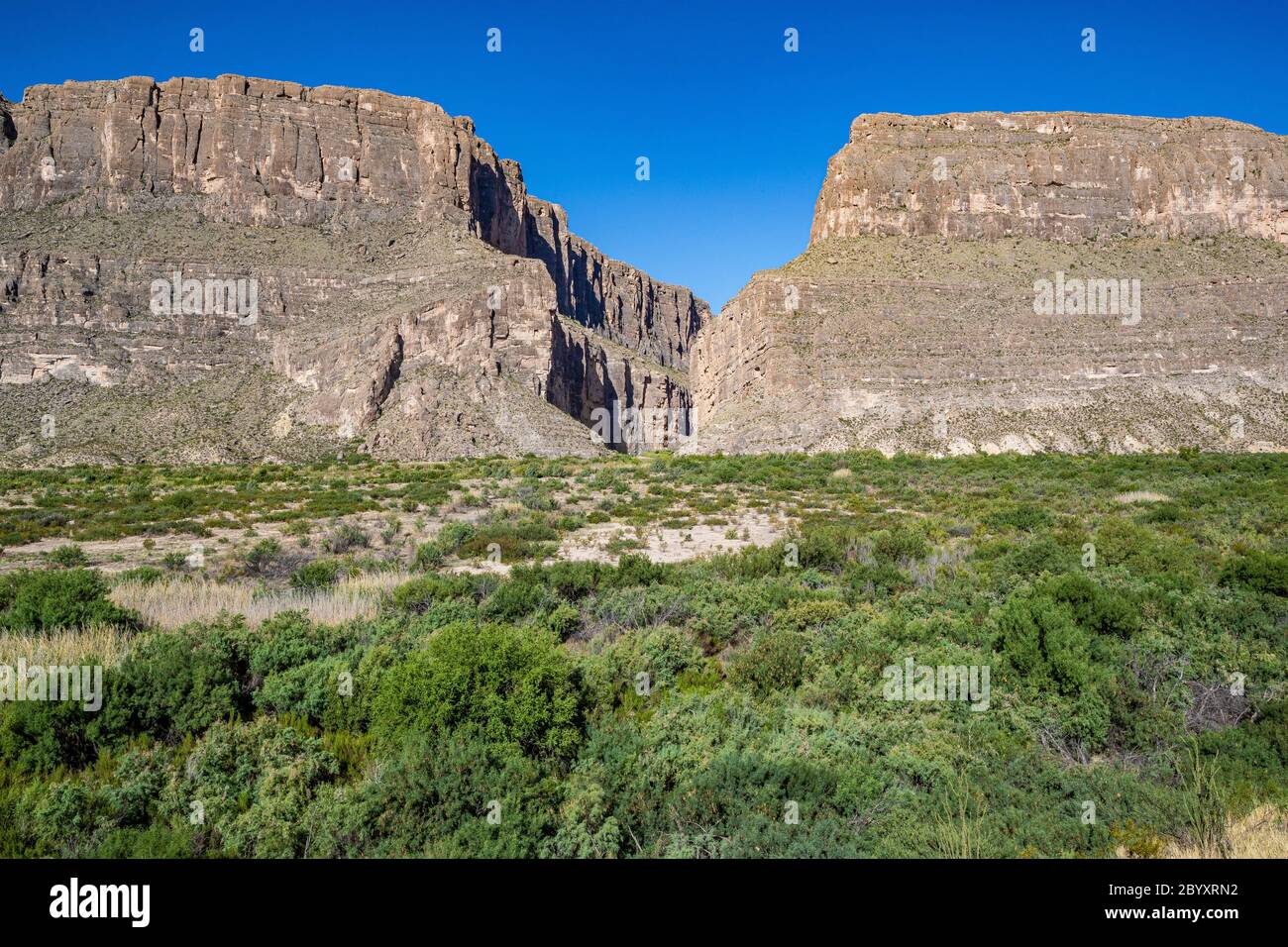 The overlook at santa elena canyon, Big Bend National Park, Texas Stock Photo