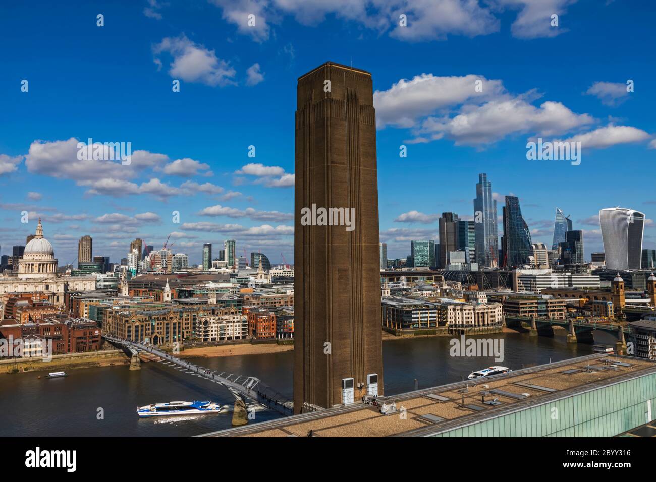 England, London, City of London Skyline and River Thames, View from The Tate Modern Stock Photo