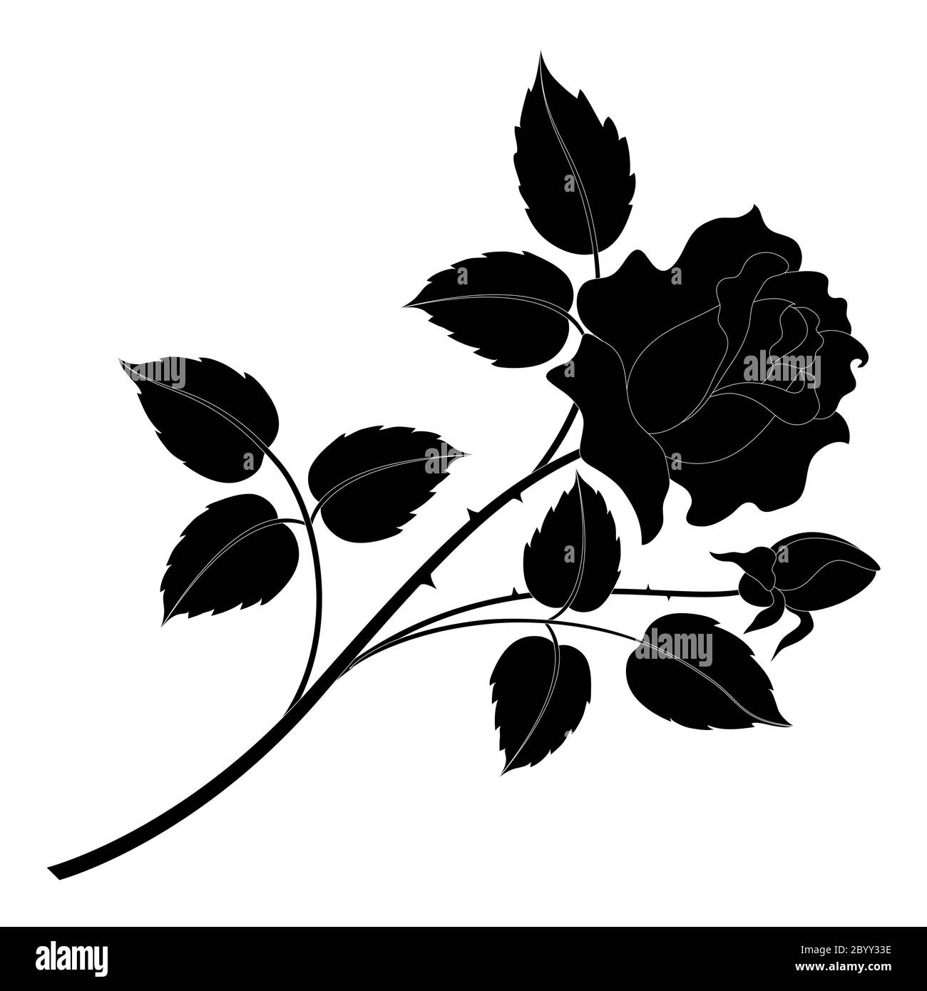 Rose silhouette hi-res stock photography and images - Alamy