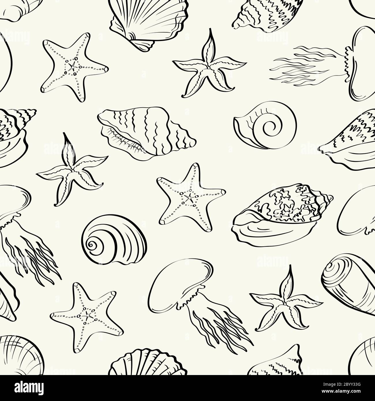 Seamless black white marine hi-res stock photography and images - Alamy