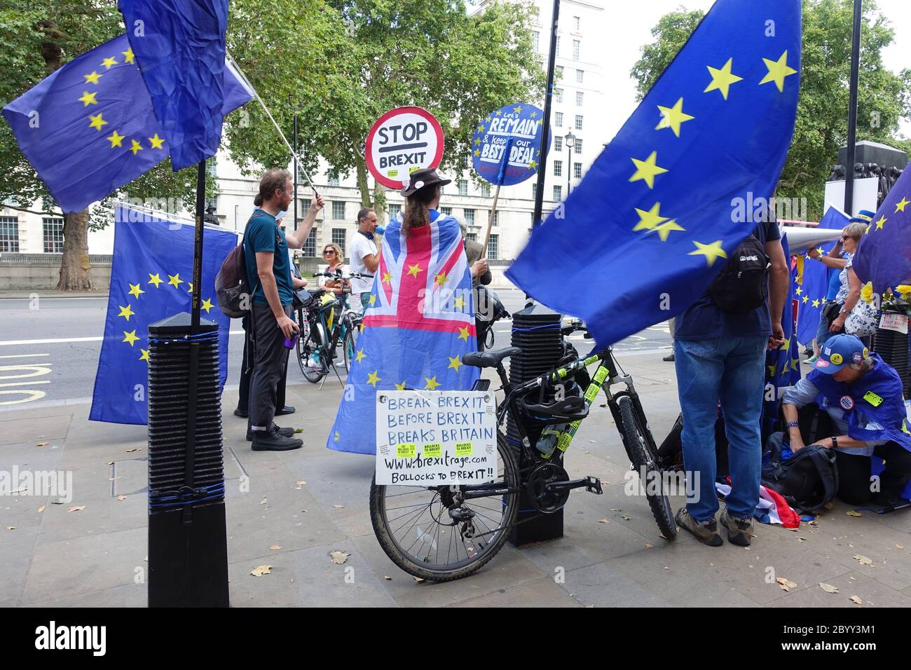 Anti Brexit protesters in London Stock Photo