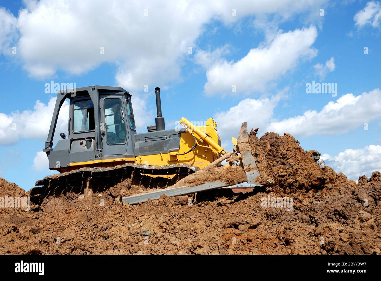 Bulldozer in action Stock Photo