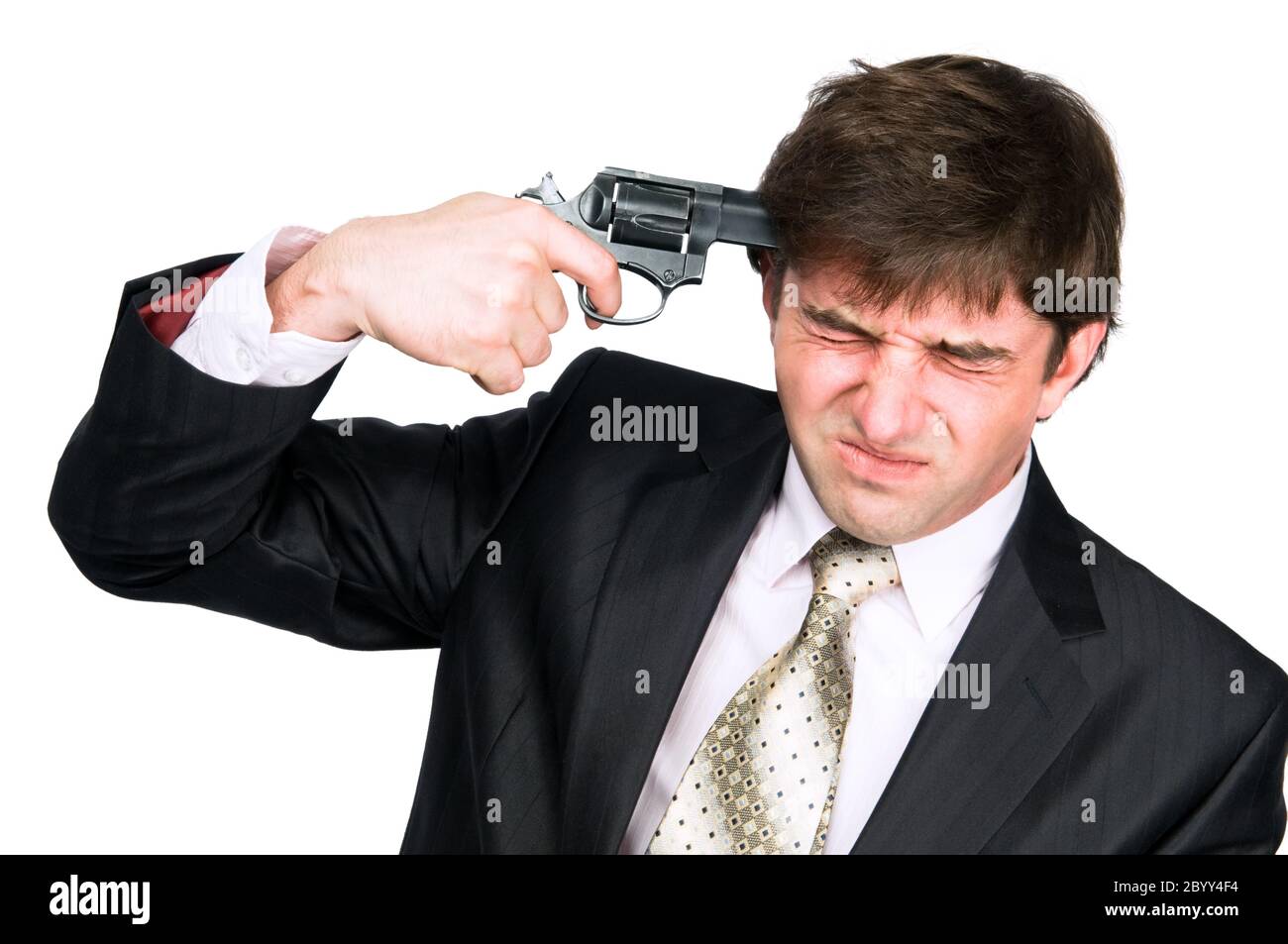 businessman at suicide Stock Photo