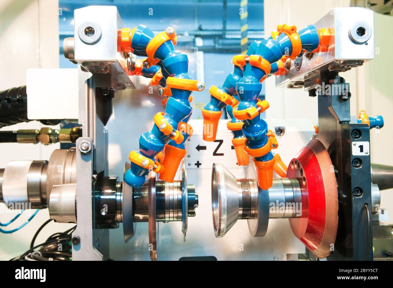 machining center equipment with tools Stock Photo