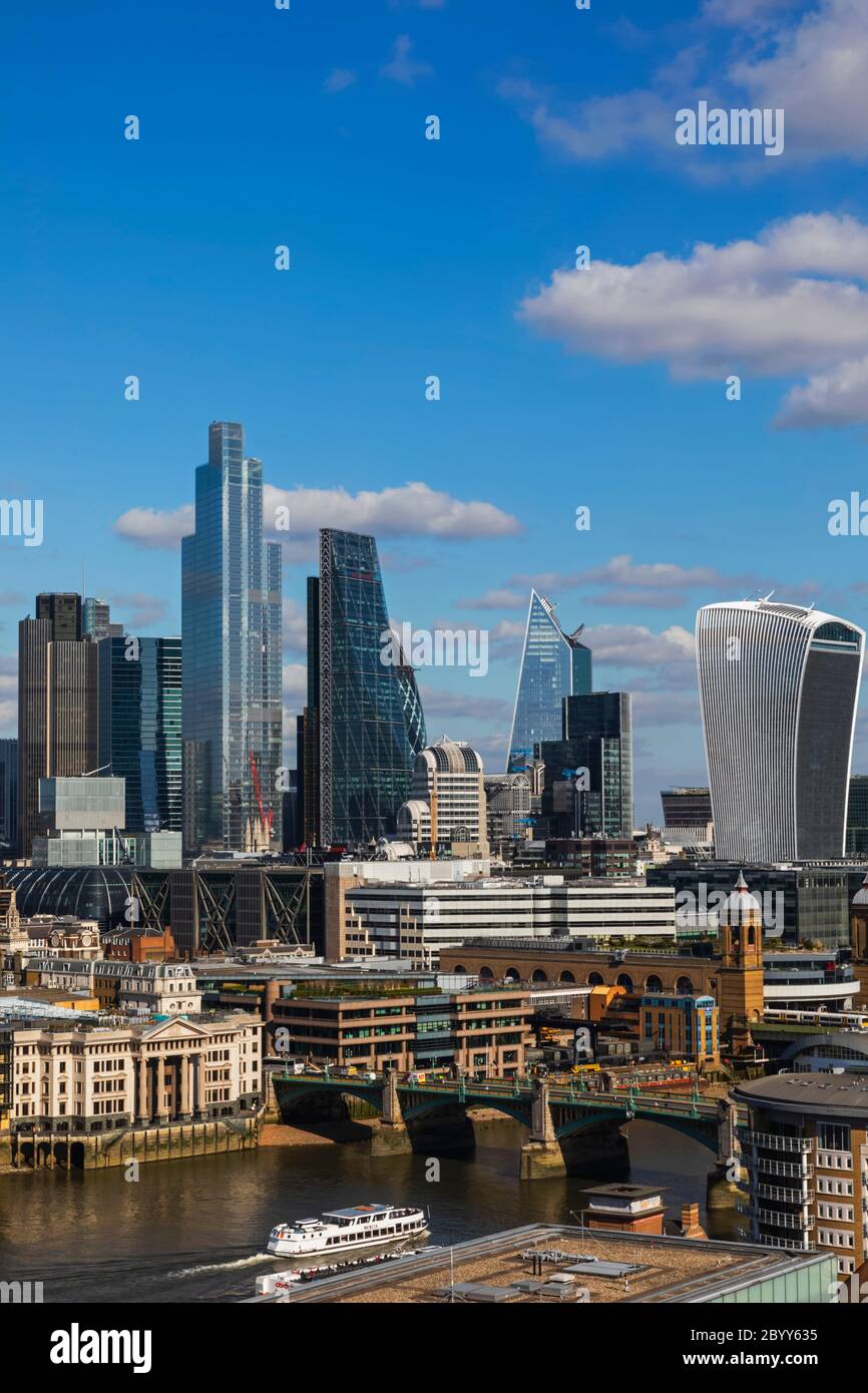 England, London, City of London Skyline and River Thames, View from The Tate Modern Stock Photo
