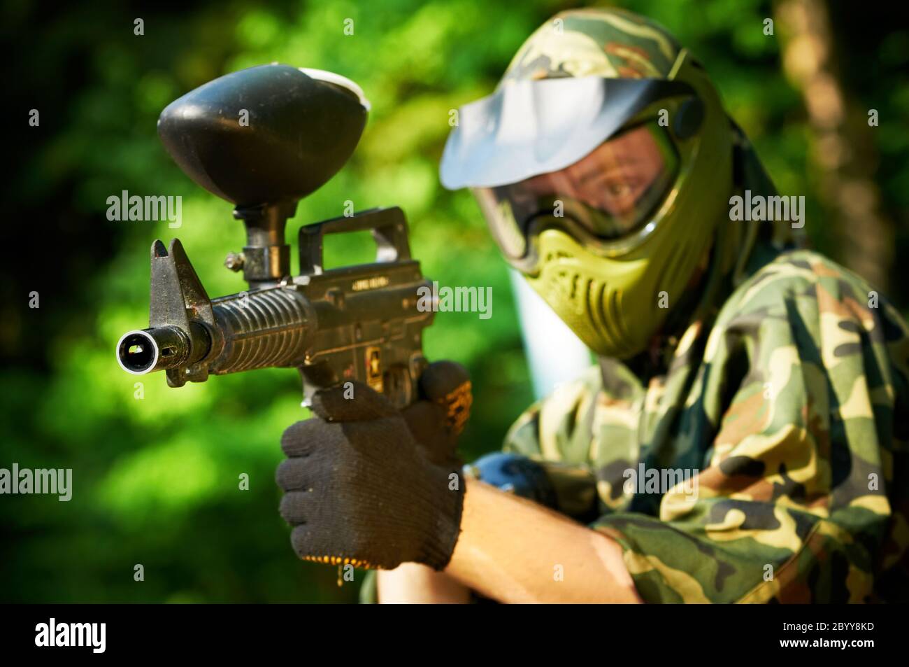 paintball player Stock Photo