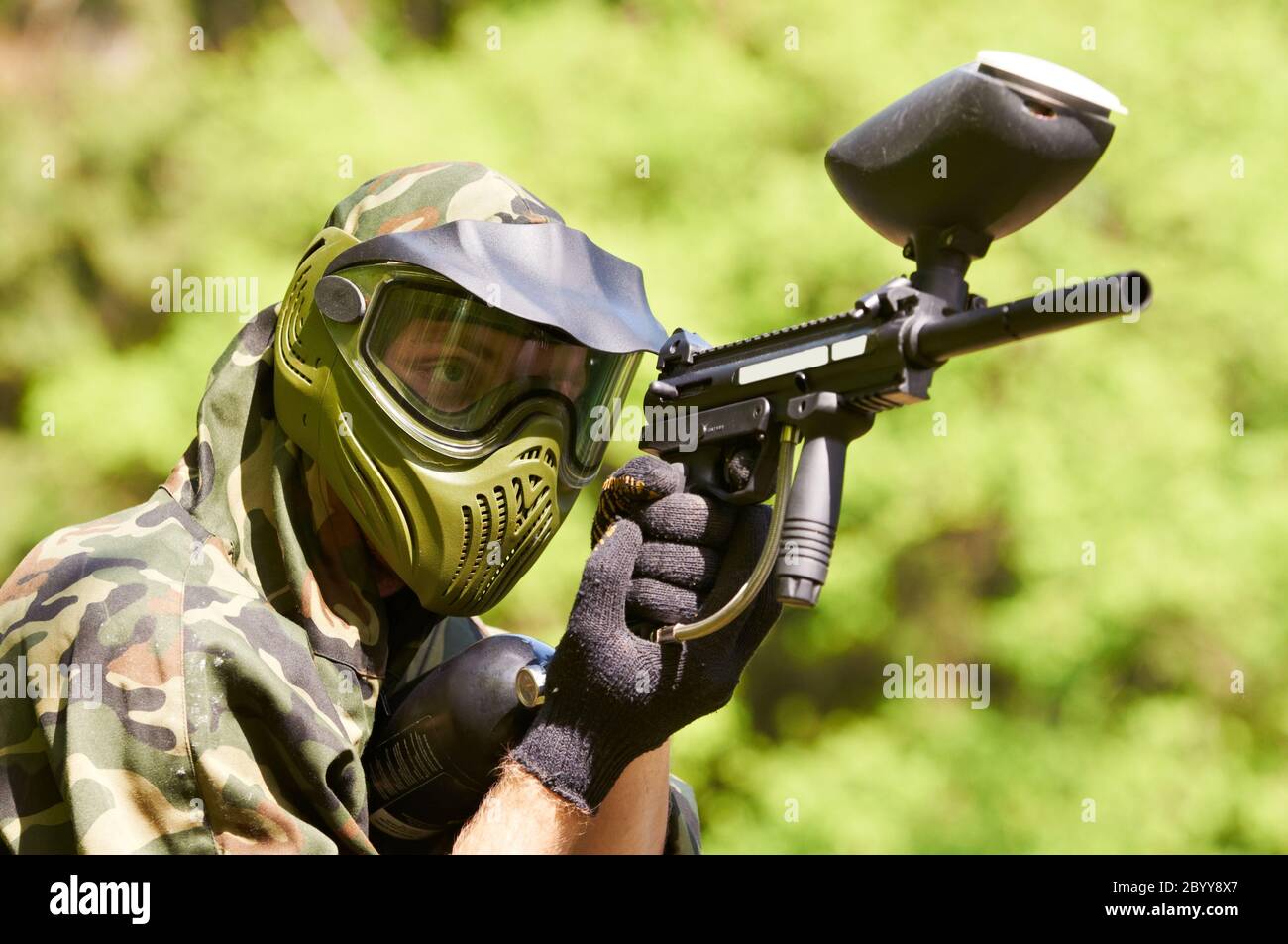 paintball player Stock Photo