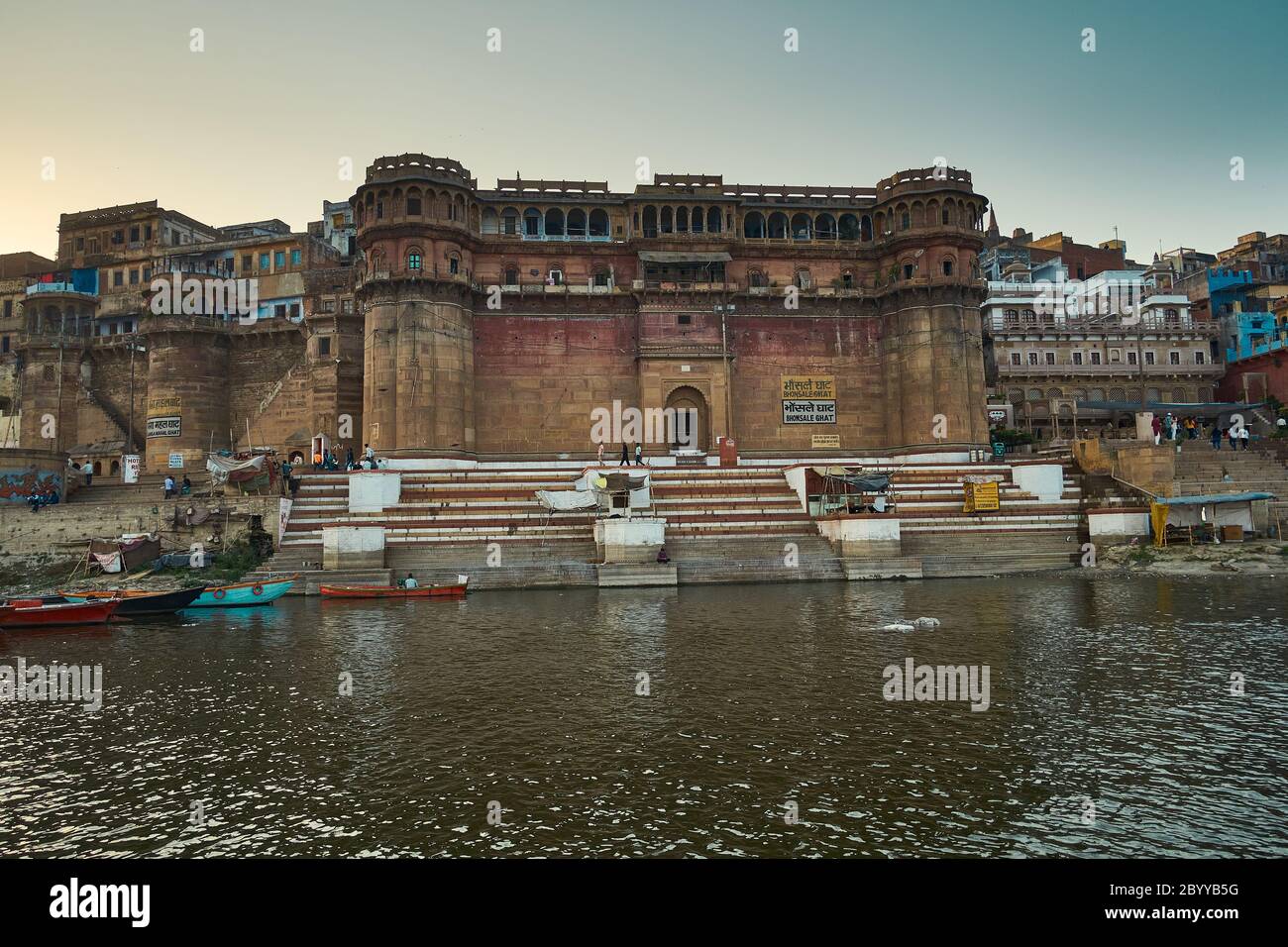 The Bhonsale Ghat in Varanasi was made in 1780 by the Maratha King Bhonsale of Nagpur Stock Photo