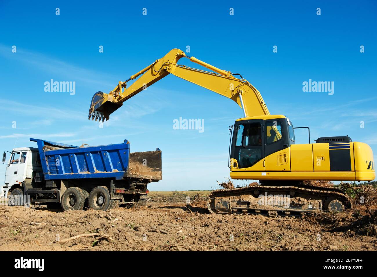excavator loader at work Stock Photo