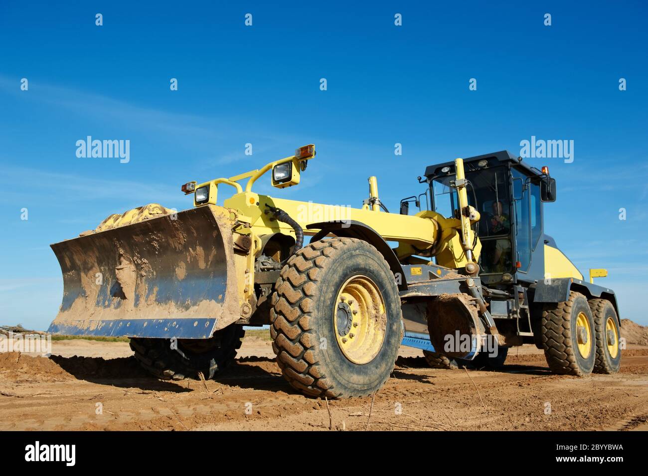 road grader bulldozer Stock Photo